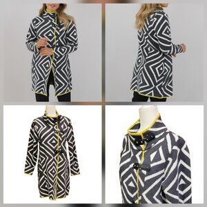 Marble Buckle Detail Longline Art-to-Wear Cardigan Sweater Jacket Size M